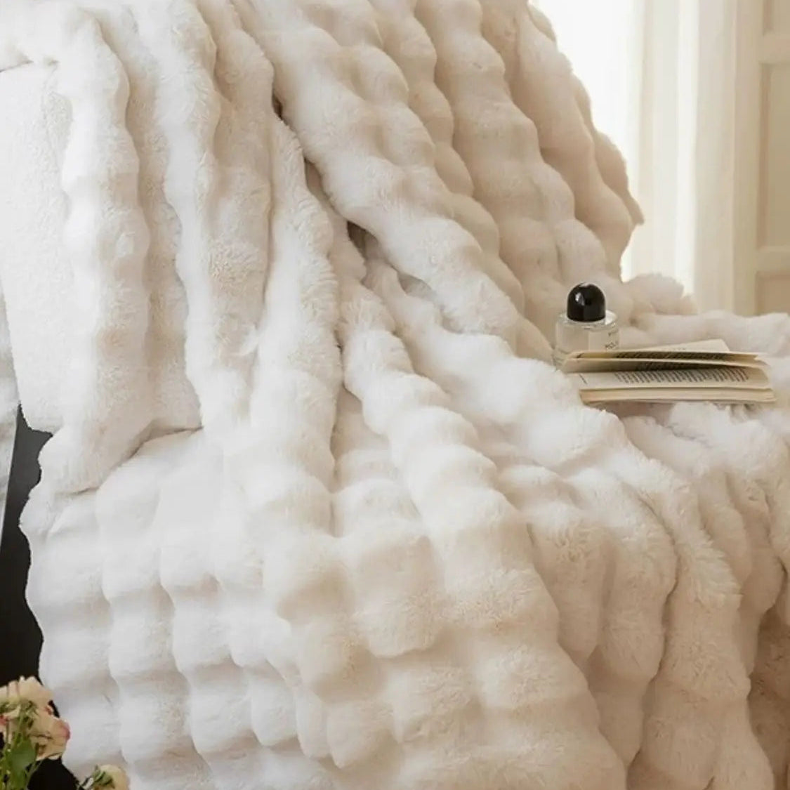 Cozy Faux Rabbit Fleece Blanket