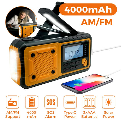 Portable Emergency Solar Crank Radio