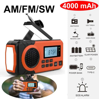 Portable Emergency Solar Crank Radio