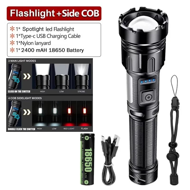 High Power LED Rechargeable Flashlight