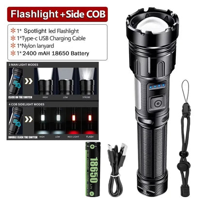 High Power LED Rechargeable Flashlight