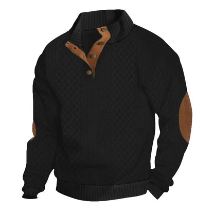 Men’s Jacquard Knit Pullover Hoodie
