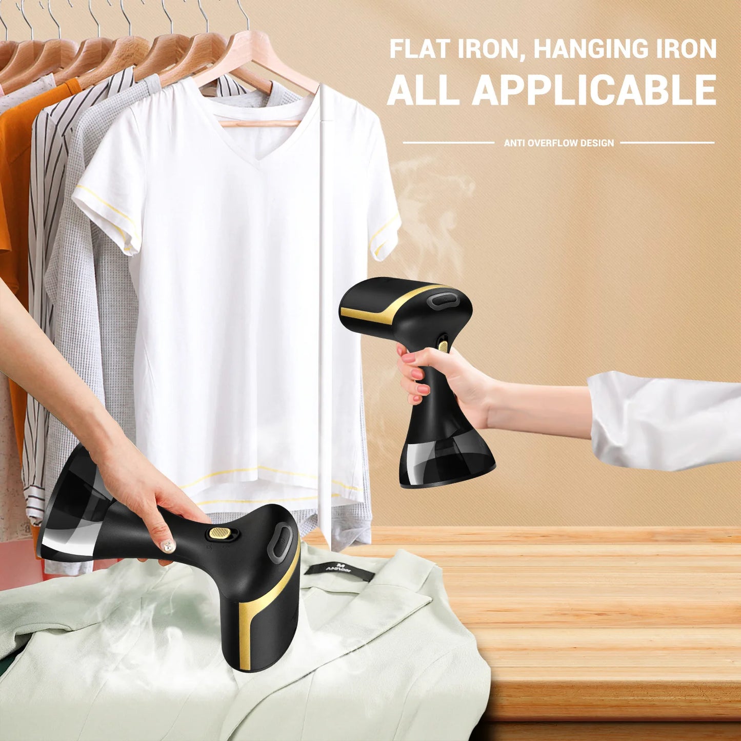 HOMEFISH 1500W Portable Handheld Steam Iron