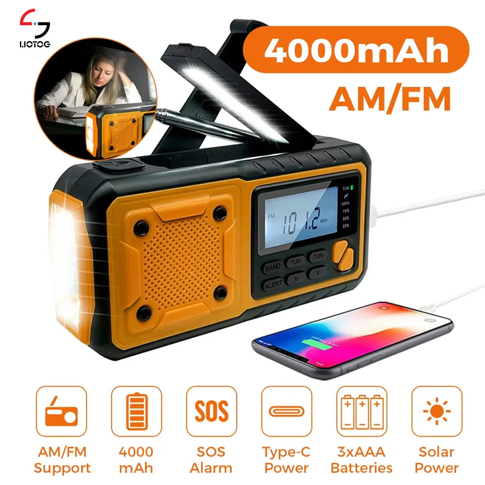 Portable Emergency Solar Crank Radio