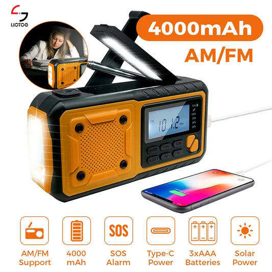 Portable Emergency Solar Crank Radio