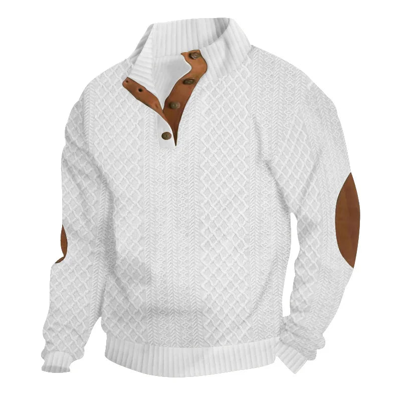 Men’s Jacquard Knit Pullover Hoodie