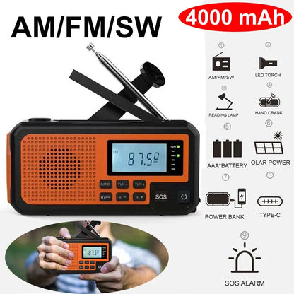 Portable Emergency Solar Crank Radio