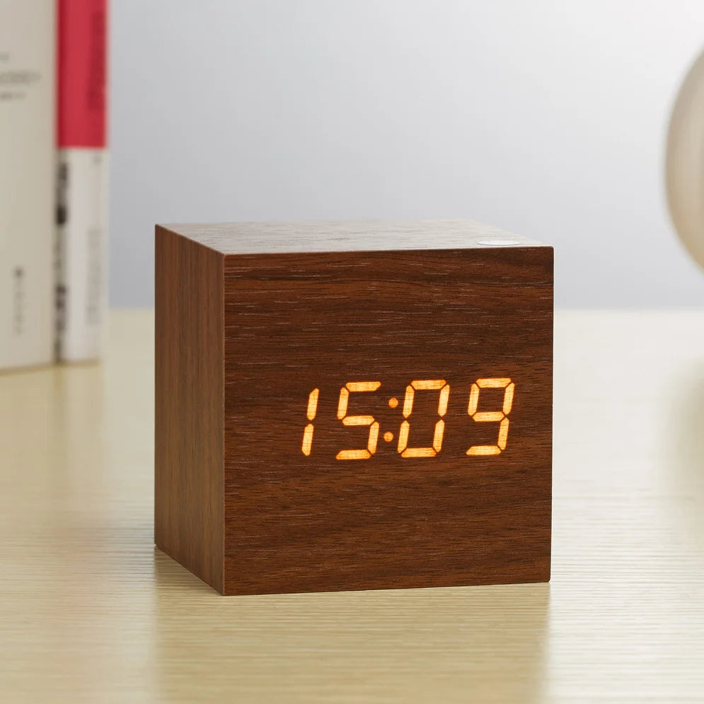 Wooden LED Digital Alarm Clock