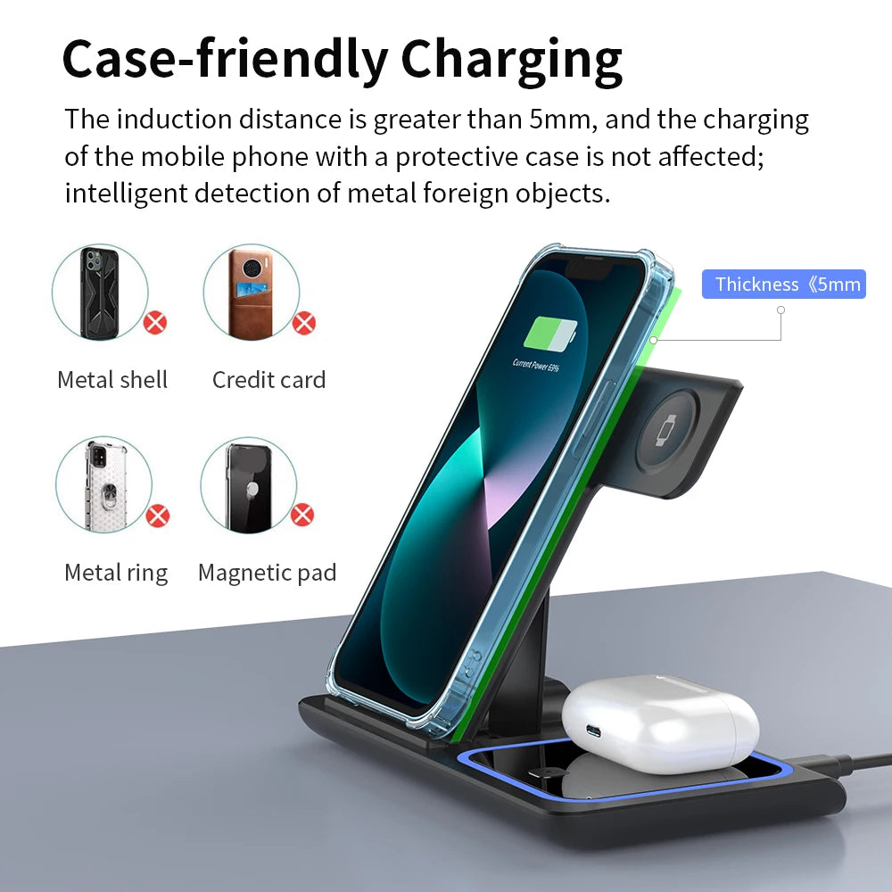 3-in-1 Wireless Charging Station Stand