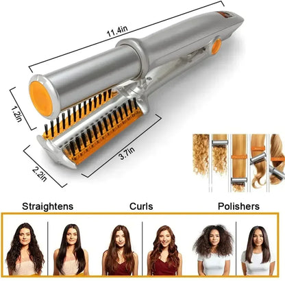 2-in-1 Hair Curler & Straightener Brush