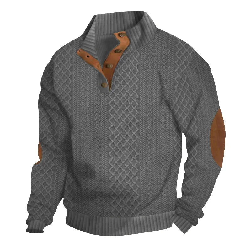 Men’s Jacquard Knit Pullover Hoodie