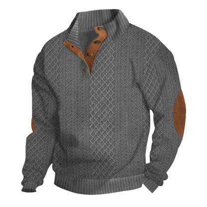 Men’s Jacquard Knit Pullover Hoodie