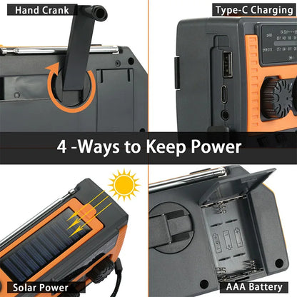 Portable Emergency Solar Crank Radio