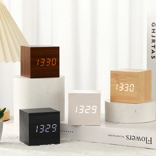 Wooden LED Digital Alarm Clock