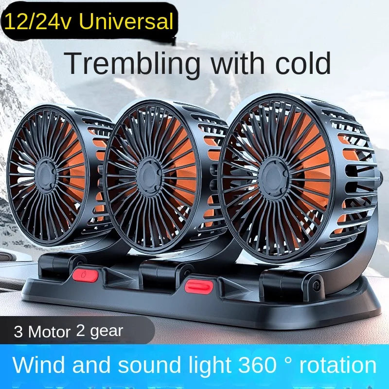 Triple Head Car Cooling Fan