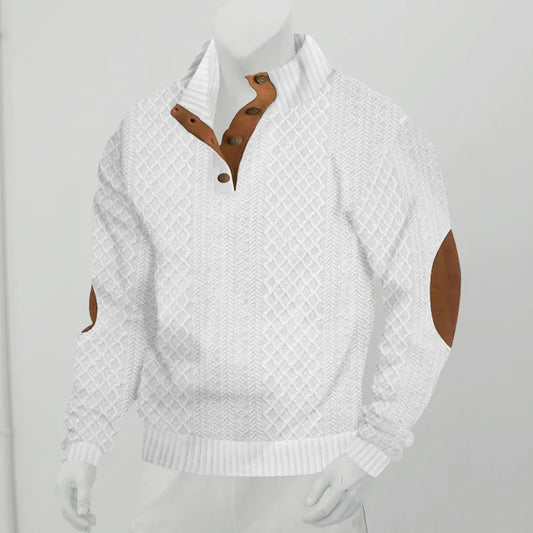 Men’s Jacquard Knit Pullover Hoodie